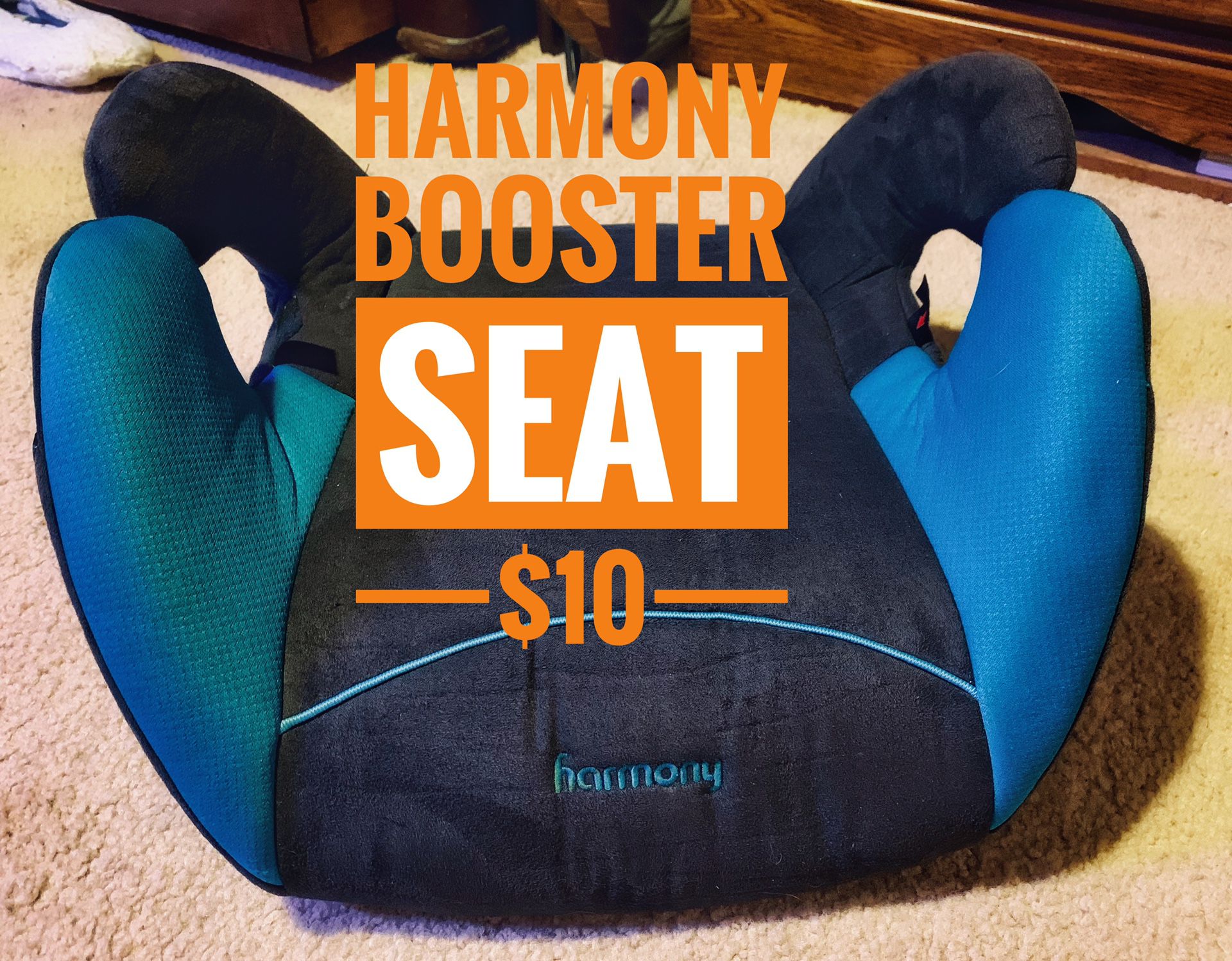 Harmony booster seat car seat - blue - clean - like new