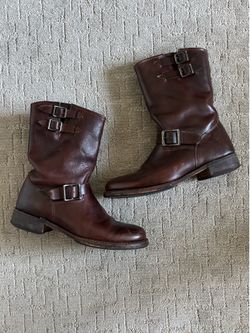 Frye Brown Leather Engineer Boots