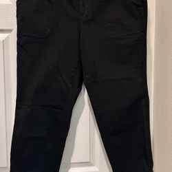 Torrid Black Twill Aviator Stretch Crop Pants
