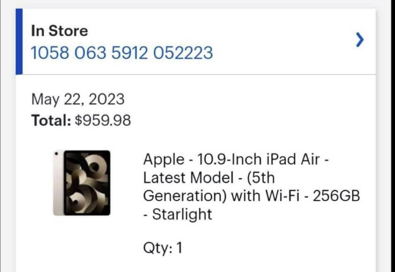 iPad Air 5 th Generation 256GB 