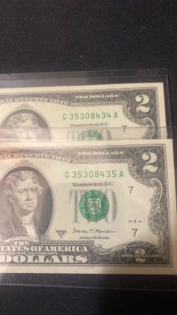 uncirculated $2.00 Bills uncirculated