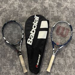 Wilson & Babolal Tennis Rackets + Bag 