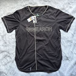 New Lifted Research Group LRG Baseball Jersey Black Mens Size Small