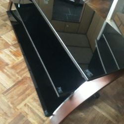 Black Glass TV Stand