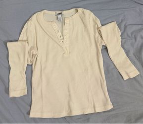 RSQ Cream long sleeve button up top