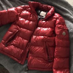 Red Moncler Bubble Coat