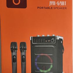 Portable Karaoke Machine JYX - 69BT With 2 Wireless Microphones 