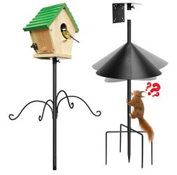 Bird Feeder Pole,Bird House Pole Mount Kit with Squirrel Proof Baffle for Bird Watching Buddy Pole,93 Inch Adjustable Mounting Support Stand for Outdo