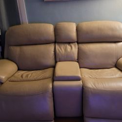 2 leather recliner sofas