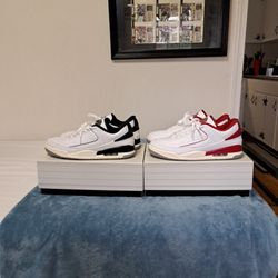 2 Pairs Of Jordan 2/3 University Red And Black 