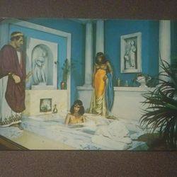 Caesar Visits Cleopatra Tussaud's London Was Museum St. Petersburg Beach Florida Vintage Collectible Postcard Post Card RPPC PC