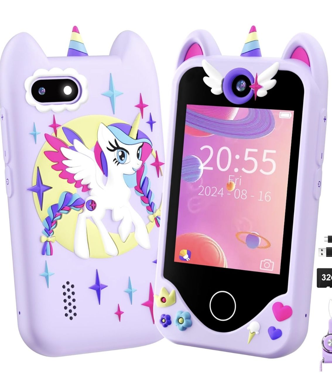 Unicorn Educational Phone for Kids Purple New