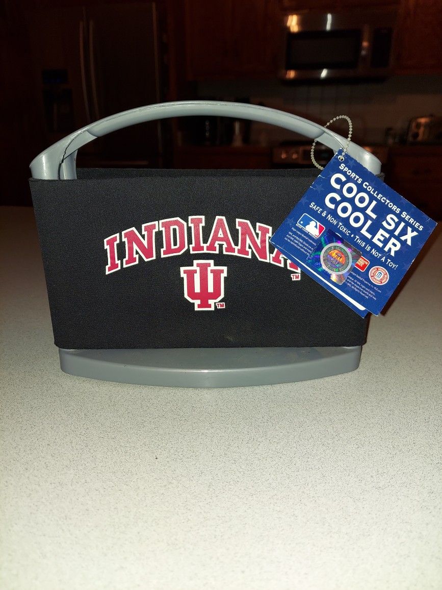 UNIVERSITY OF INDIANA COOL SIX COOLER NEW WITH TAG