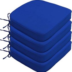 NEW!! Indoor Outdoor Chair Cushions Royal Blue 17"x16" $10 each firm (12 available)