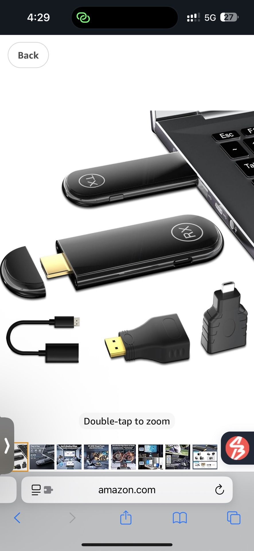 4K Wireless HDMI Transmitter and Receiver 100FT, Plug&Play Portable 2.4G/5G Wireless HDMI Extender, 4K Wireless Display Adapter for Video and Audio St
