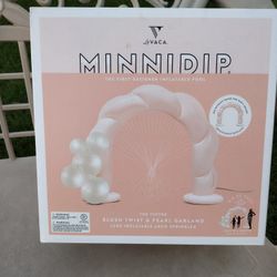 MINNIDIP Arch Play Sprinkler - Blush Twist: Inflatable PVC Water Toy for Kids