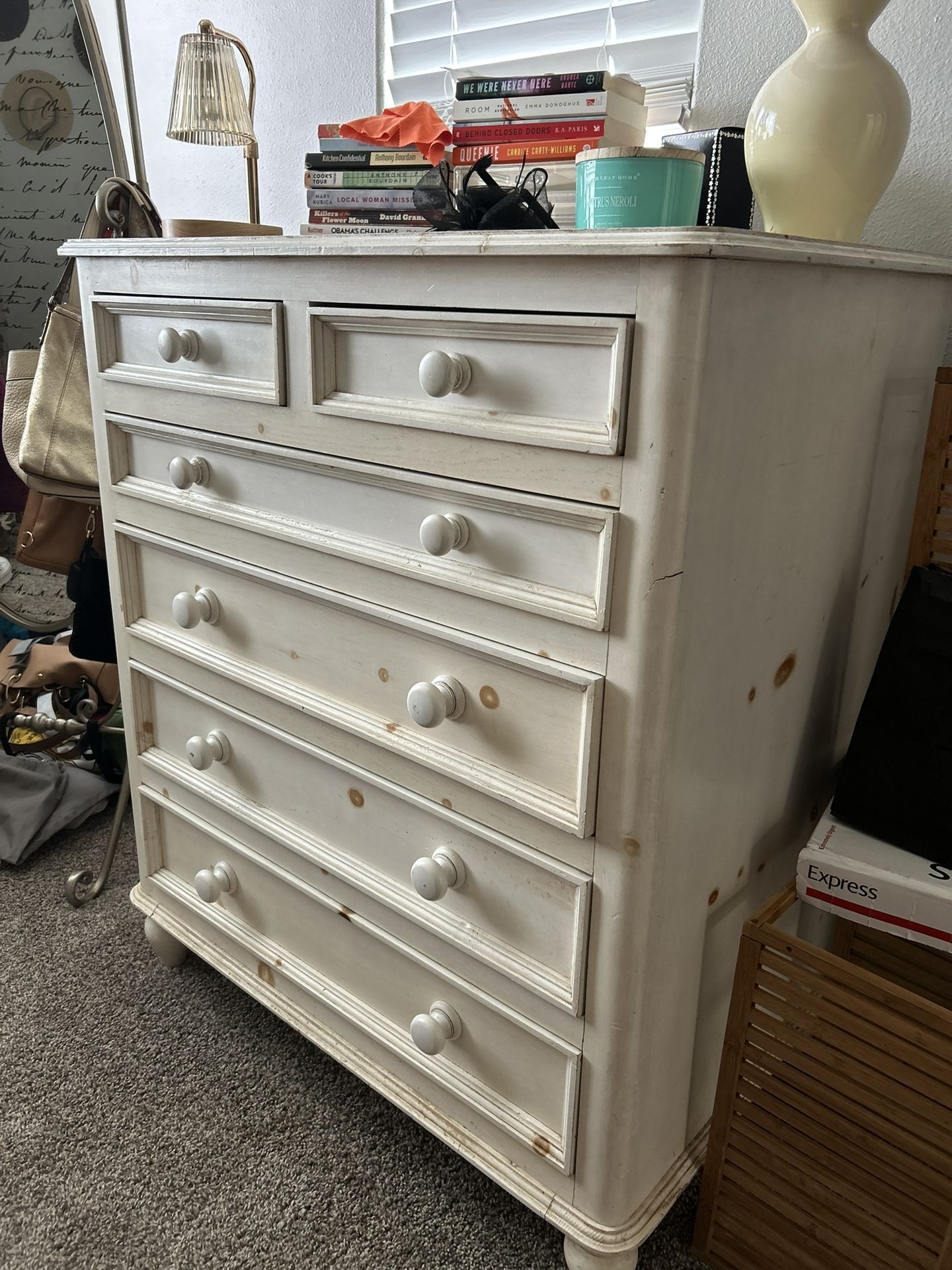 Custom Made Solid Wood Full Bed And Dresser