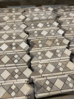 Travertine backsplash