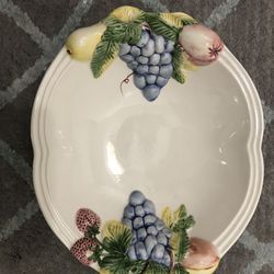 Large Vegetable Pasta Serving Bowl Hand Painted