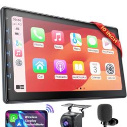 10 Inch IPS Wireless Carplay Touch Screen Double Din Car Stereo for