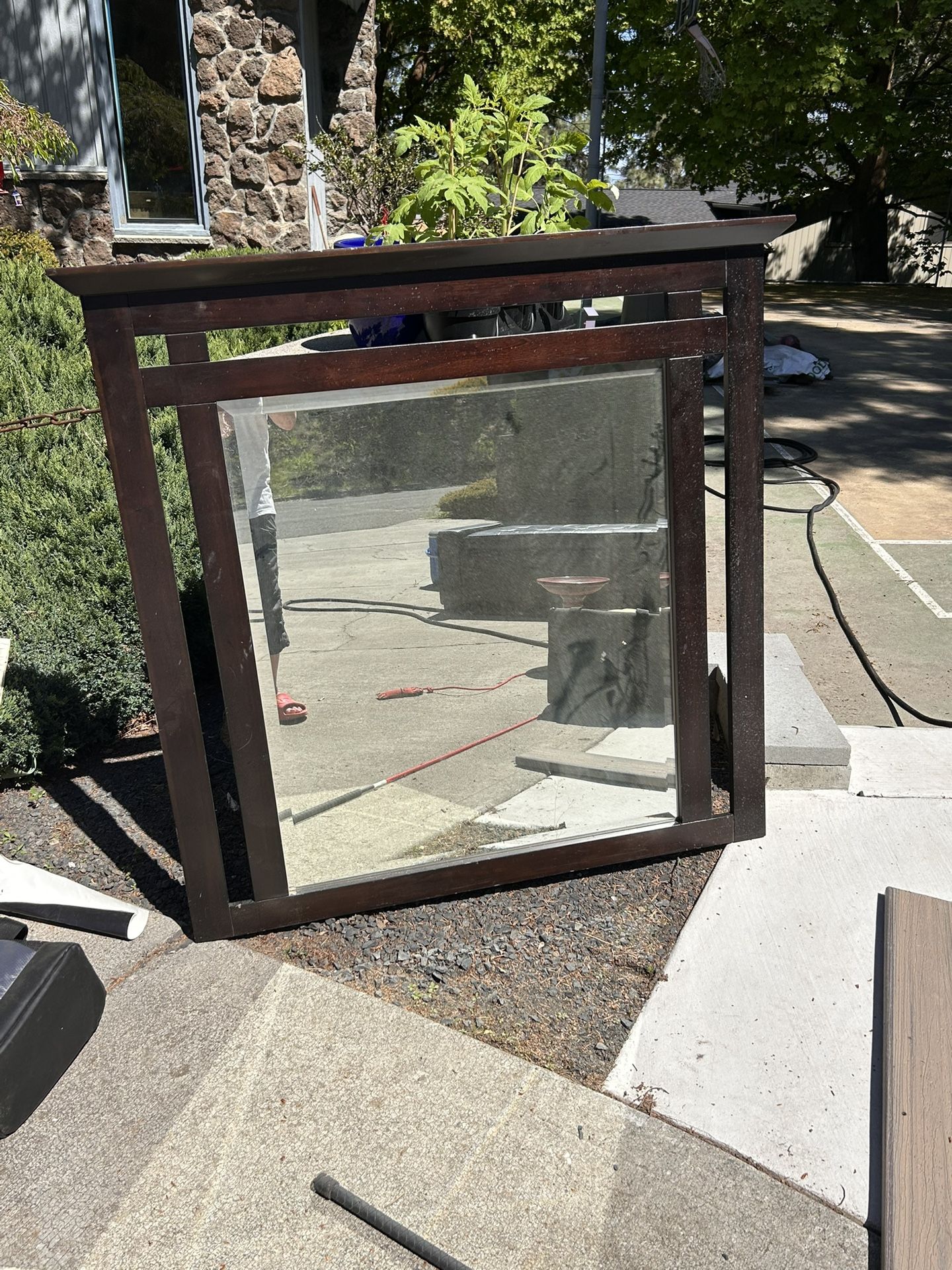 Dresser mirror dark wood