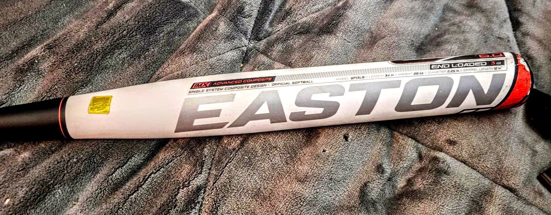 Easton Raw Power L6.0 End Loaded 1 Piece Composite ASA Slowpitch Softball Bat 34/28