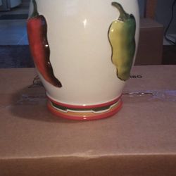 Large Vase Chili Pepper Design