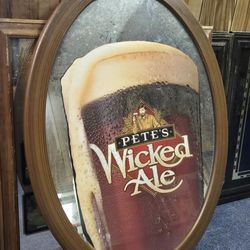 Pete's Wicked Ale Beer Mirror Bar Sign