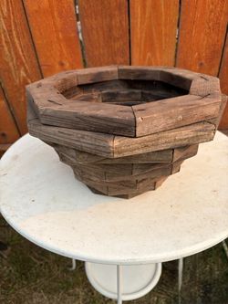 Rustic Octagonal Wooden Planter.  Read description 1st