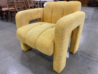 Modern Yellow Accent Chair with U-Shaped Legs