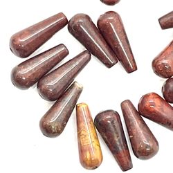 Red Jasper Teardrop Beads 