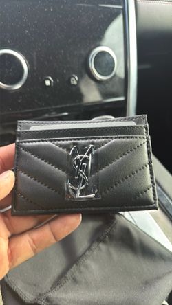 YSL Monogram Card Case in Grained Leather