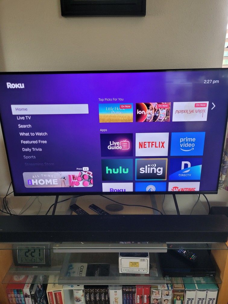 50" 4k Sony TV & Samsung Soundbar with Sub Woofer and Wireless Satellite Speakers