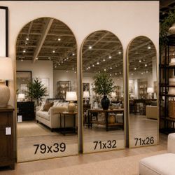 79 x 39 Arch Mirror Gold