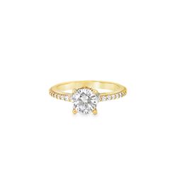 10k Yellow Gold Round Cut Solitaire Ring 