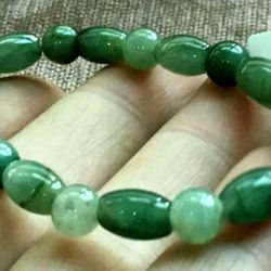 Burmese icy Type A Jadeite Jade Bracelet.