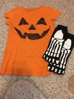 Halloween shirt and skeleton socks