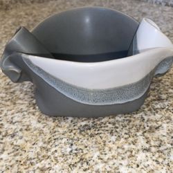 Small Artistic Grey And White Bowl