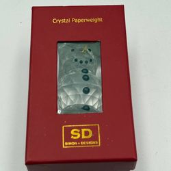 Vintage Simon Designs Clear Crystal Snowman Figurine 5" Christmas Holiday Decor