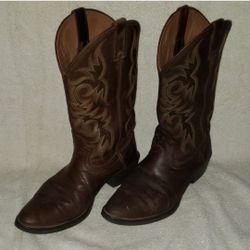 Justin Size 10D Men's Round Toe Cowboy Boots