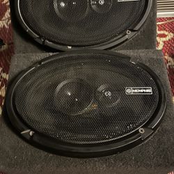 Used Pair Of Car Stereo 6x9 Speakers In Box Memphis Power Reference PRX6903 Works Great 
