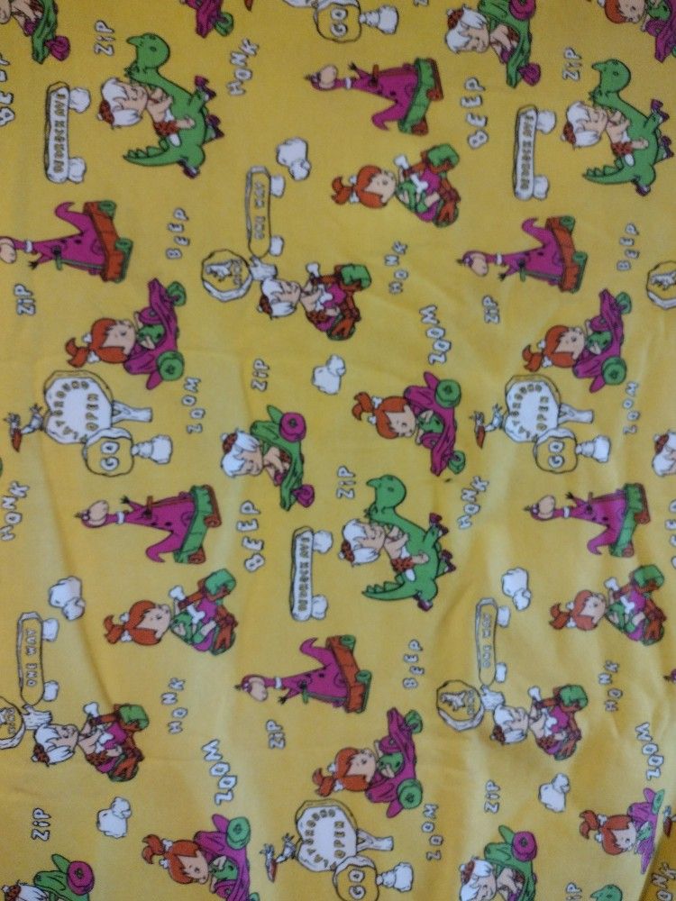 Vintage 1991 Flinstones Fabric