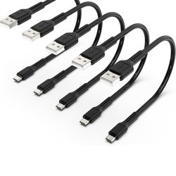 New Short Micro USB Cable 1ft [5 Pack] USB 2.0 Micro USB Charging Cable Android Charger Cord for Samsung Galaxy S7 Edge S6 J7 Note 5 LG Kindle Sony PS