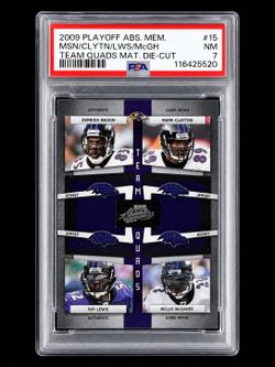 POP 2‼️ 2009 Playoff Absolute Team Quads Materials Die-Cut #15 Ray Lewis 3/100