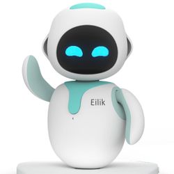 Eilik Blue Cute Tech Toy Pet Robot - Touch-Sensitive Emotional Reactions, Mini Games, Desktop Setup, Birthday Gift for Kids 6+ & Office Workers with S