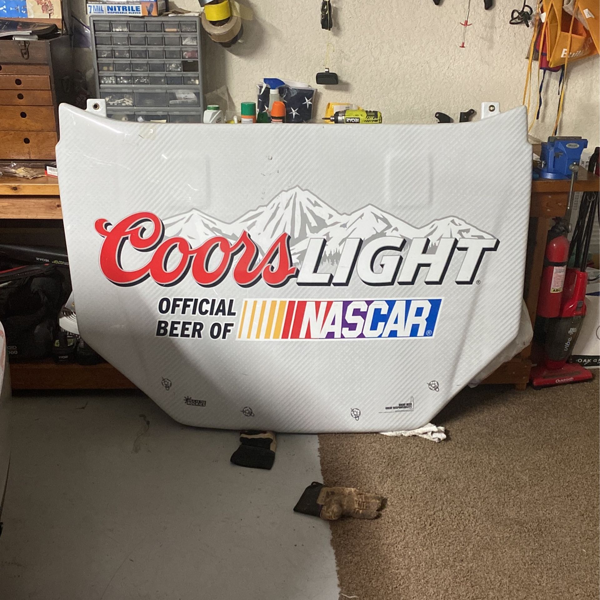 NASCAR, Coors, Hood, Racing, Bar, Beer, Man cave, Sign