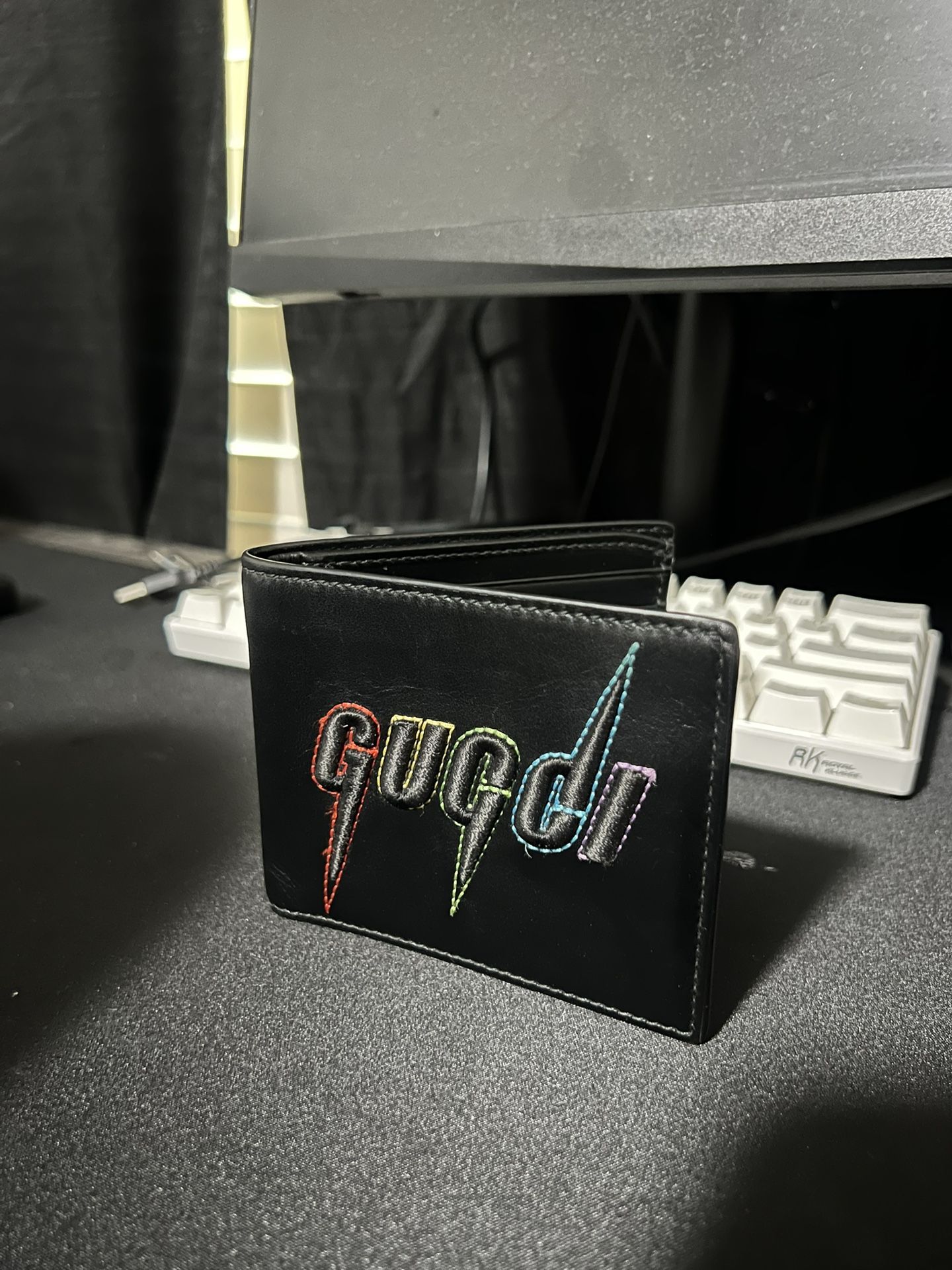 Gucci Bifold Wallet Blade Embroidery Black