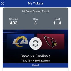 Rams Vs Cardinals 4 Tickets