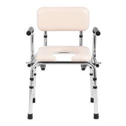 Padded Commode Shower Chair with Armrests