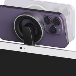 MiiKARE Soporte de cámara continuidad para monitor e i'Mac con imán fuerte, soporte de trípode ajustable para teléfono con rotación de 360 grados, com